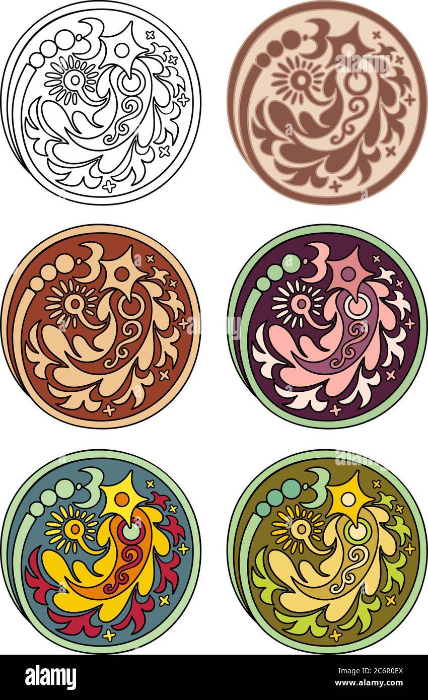 Vector set of circles with floral elements Stock Vector Image & Art - Alamy