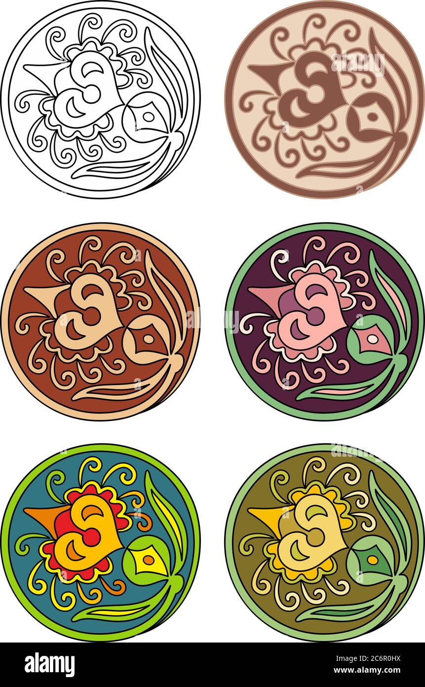 Vector set of circles with floral elements Stock Vector Image & Art - Alamy