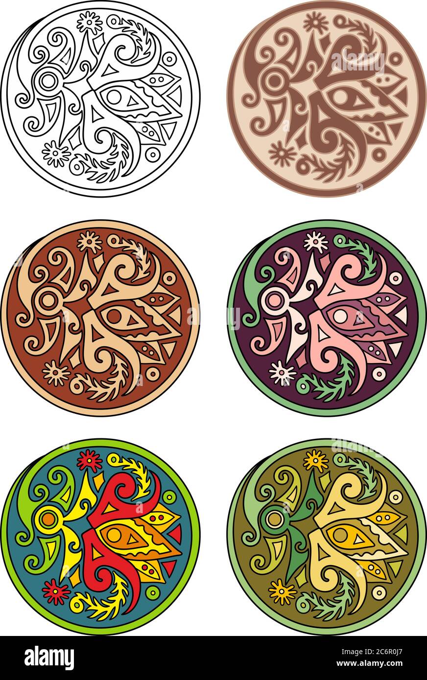 Vector set of circles with floral elements Stock Vector Image & Art - Alamy