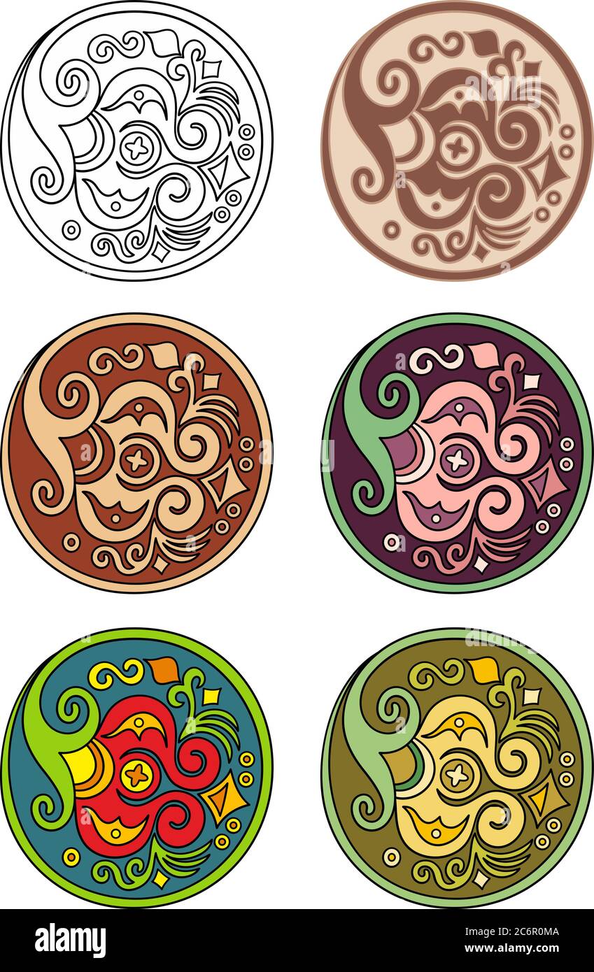 Vector set of circles with floral elements Stock Vector Image & Art - Alamy