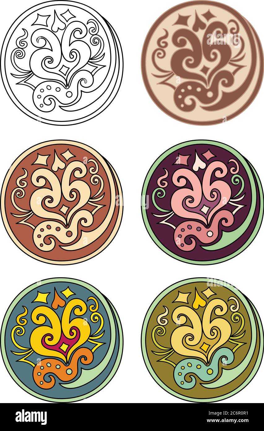 Vector set of circles with floral elements Stock Vector Image & Art - Alamy