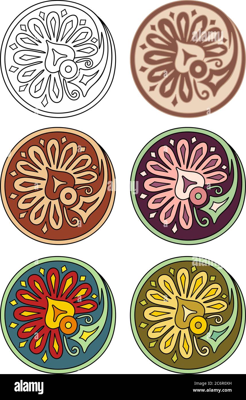 Vector set of circles with floral elements Stock Vector Image & Art - Alamy