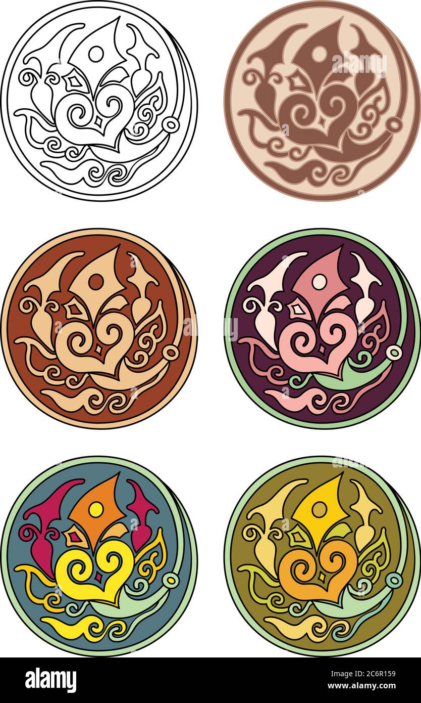 Vector set of circles with floral elements Stock Vector Image & Art - Alamy