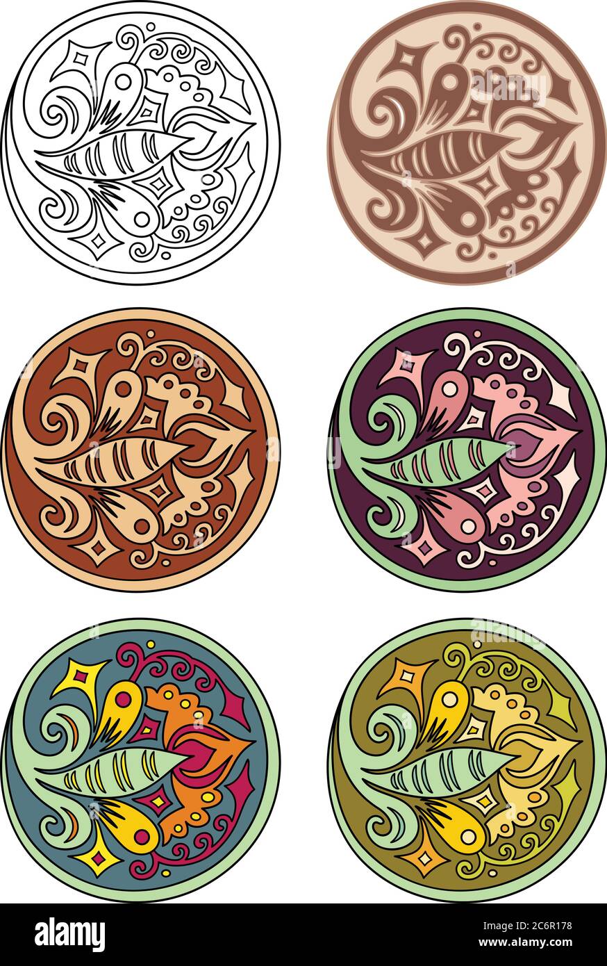 Vector set of circles with floral elements Stock Vector Image & Art - Alamy