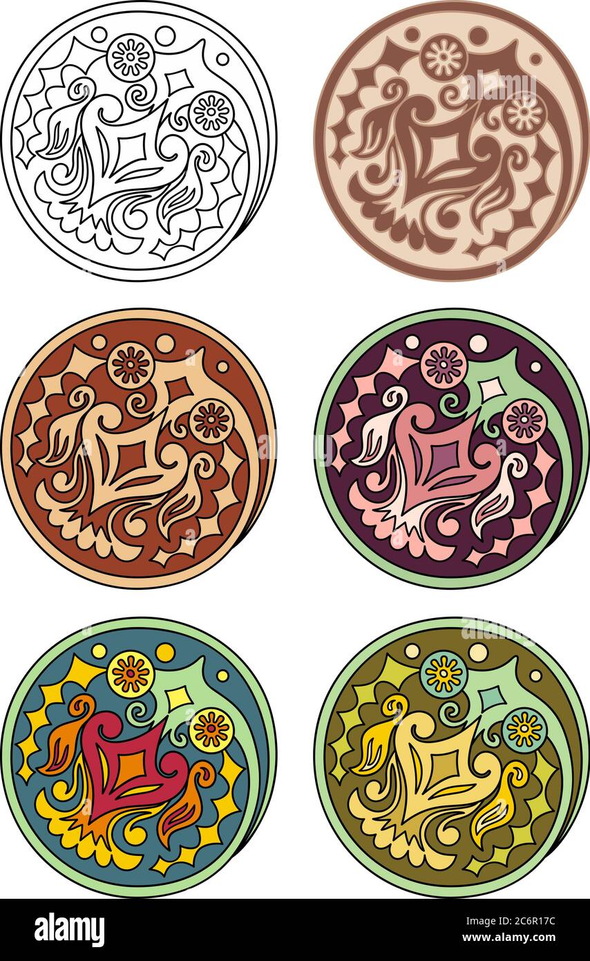 Vector set of circles with floral elements Stock Vector Image & Art - Alamy