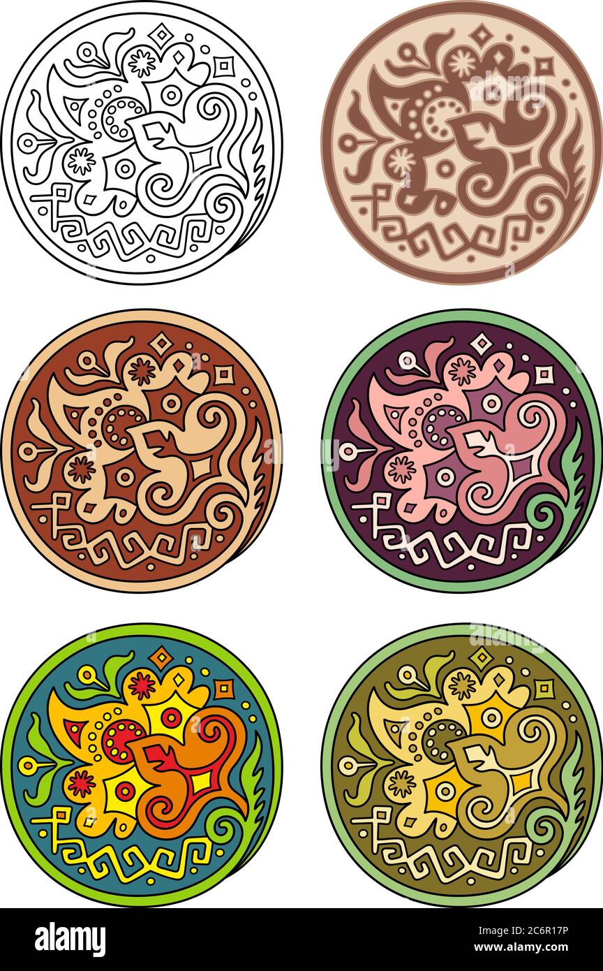 Vector set of circles with floral elements Stock Vector Image & Art - Alamy
