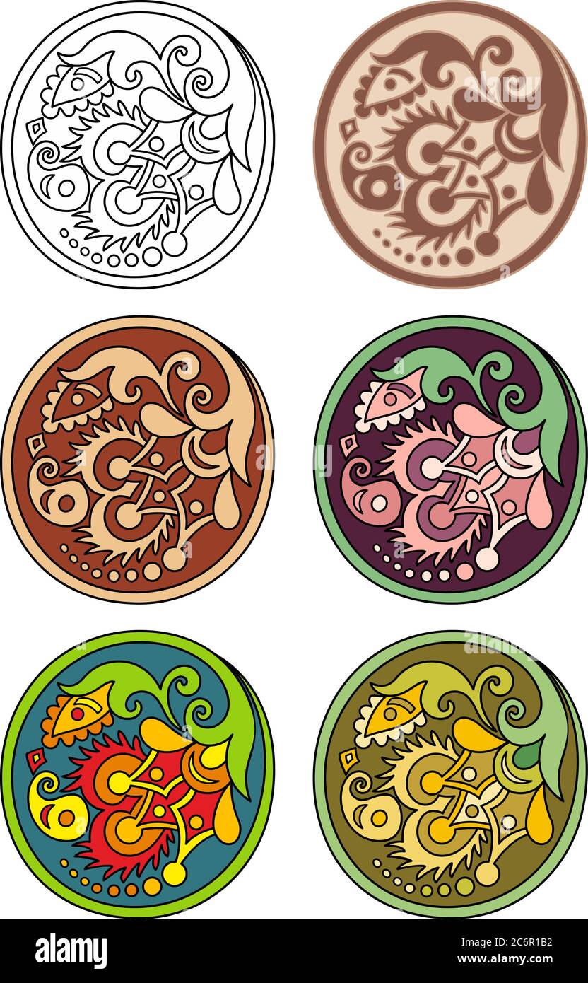 Vector set of circles with floral elements Stock Vector Image & Art - Alamy