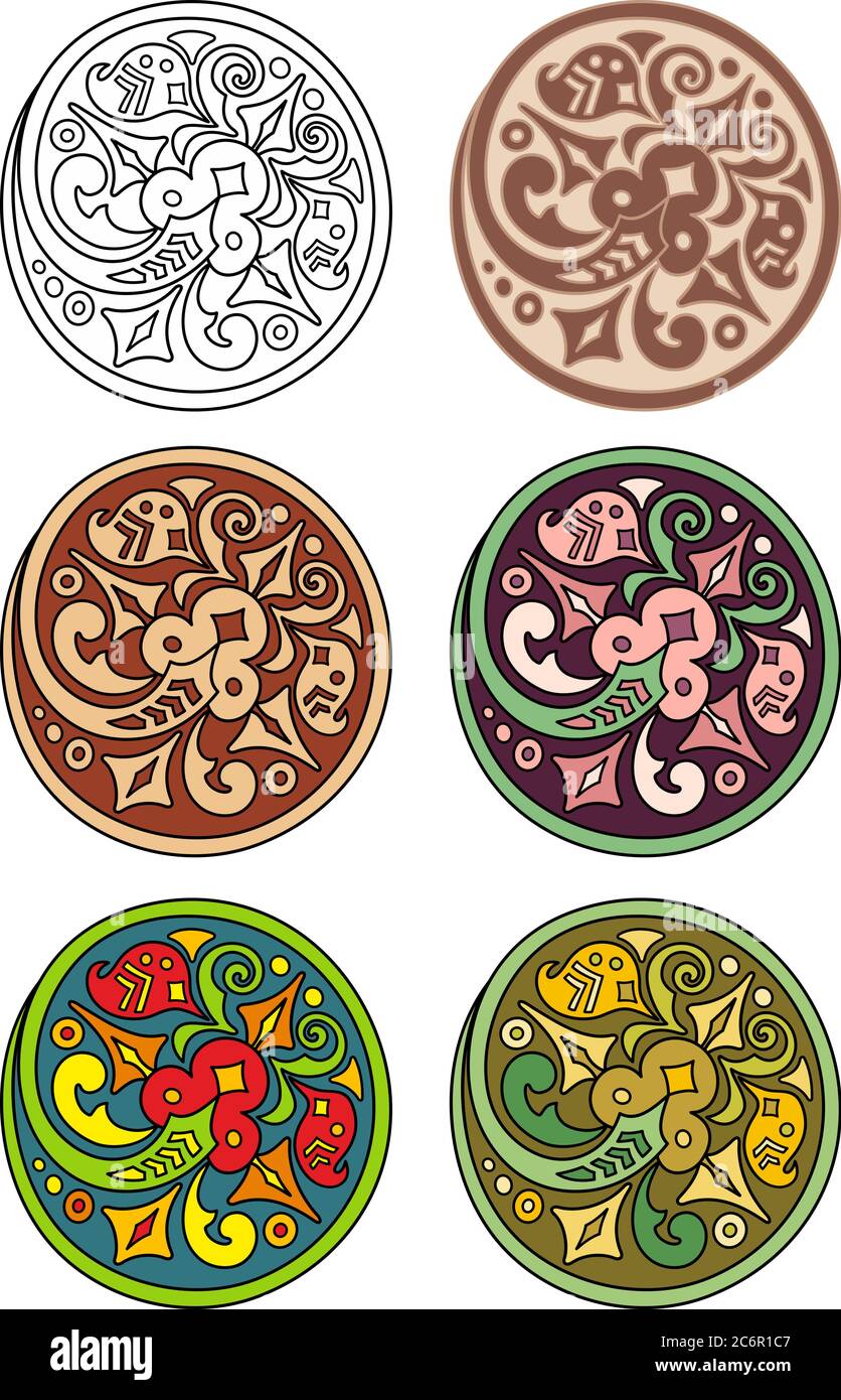 Vector set of circles with floral elements Stock Vector Image & Art - Alamy