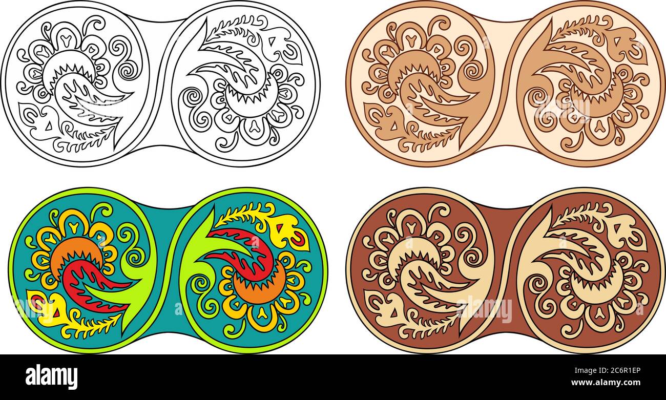 Vector set of circles with floral elements Stock Vector Image & Art - Alamy