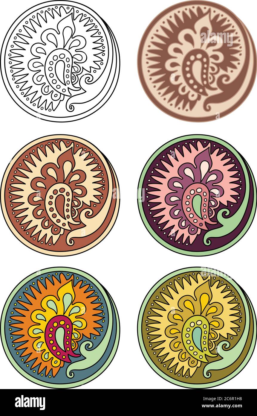Vector set of circles with floral elements Stock Vector Image & Art - Alamy