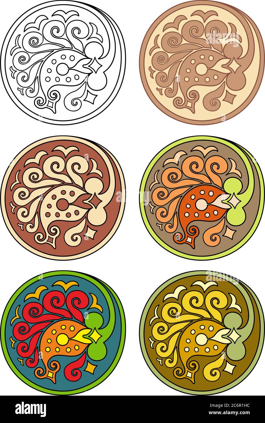 Vector set of circles with floral elements Stock Vector Image & Art - Alamy