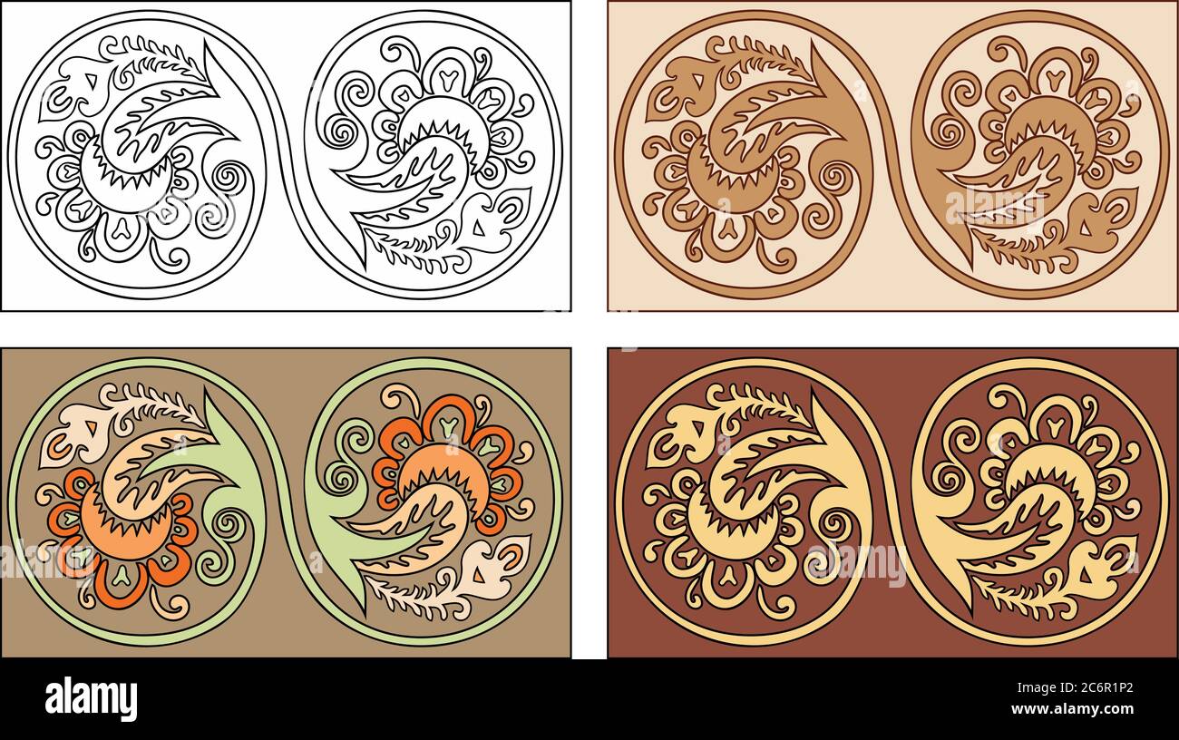 Vector set of circles with floral elements Stock Vector Image & Art - Alamy