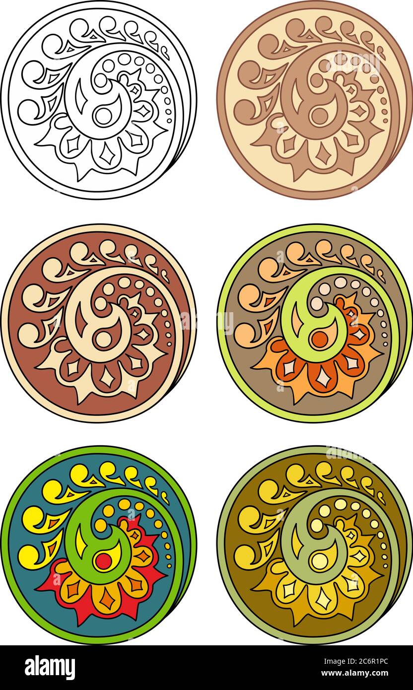 Vector set of circles with floral elements Stock Vector Image & Art - Alamy