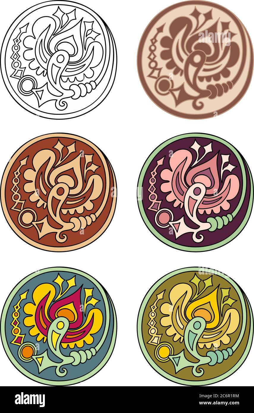 Vector set of circles with floral elements Stock Vector Image & Art - Alamy