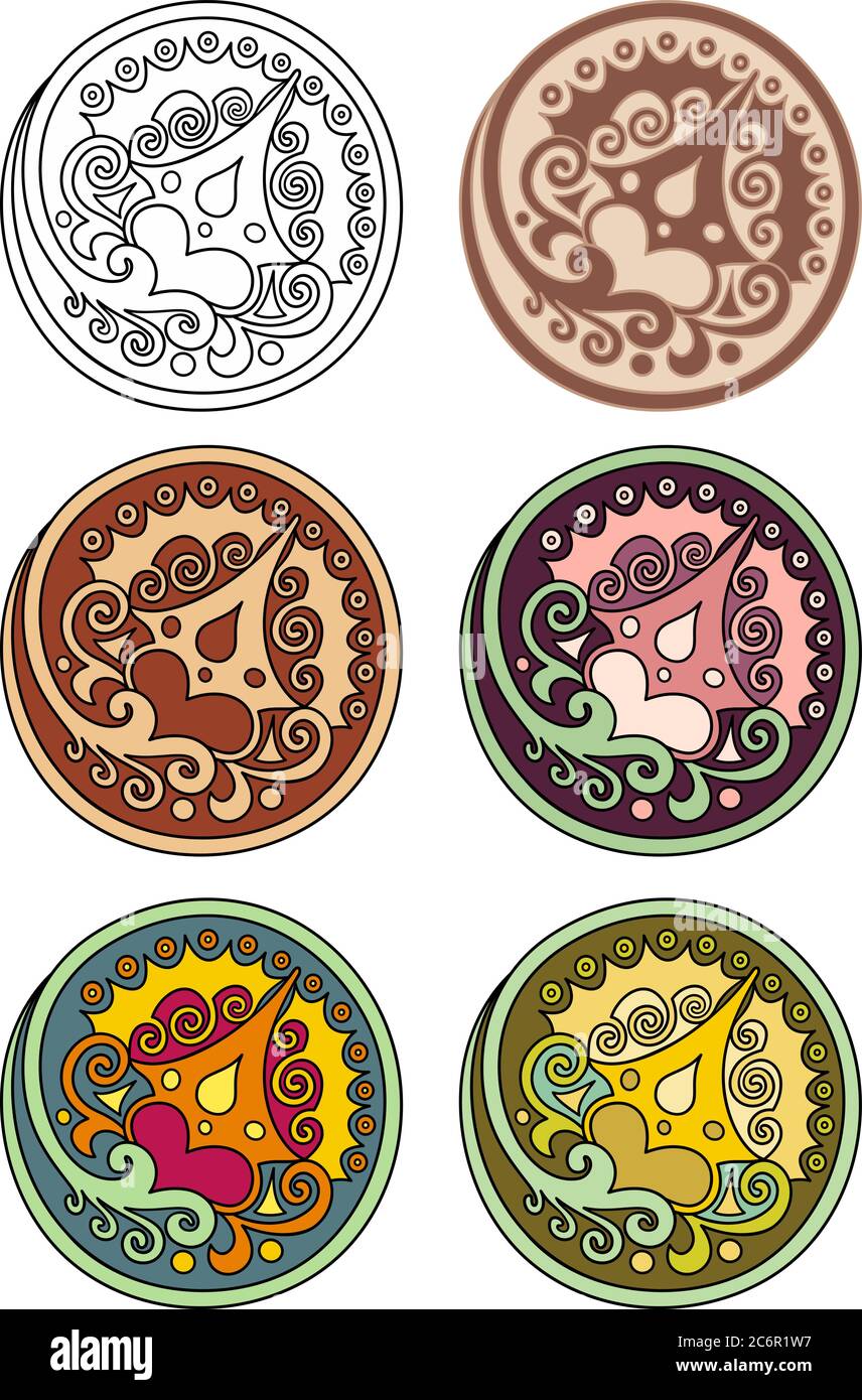 Vector set of circles with floral elements Stock Vector Image & Art - Alamy