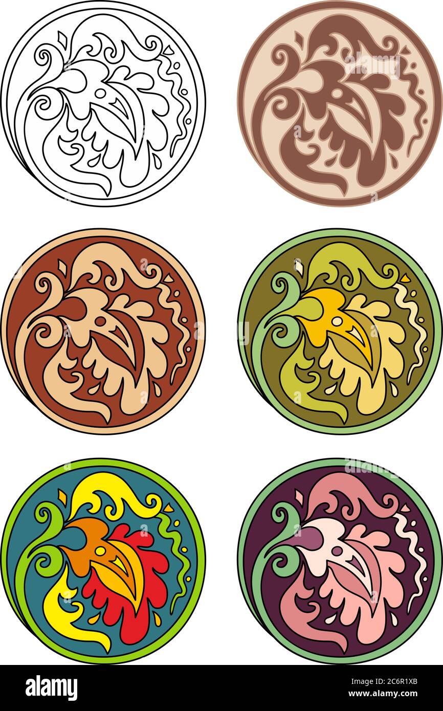 Vector set of circles with floral elements Stock Vector Image & Art - Alamy