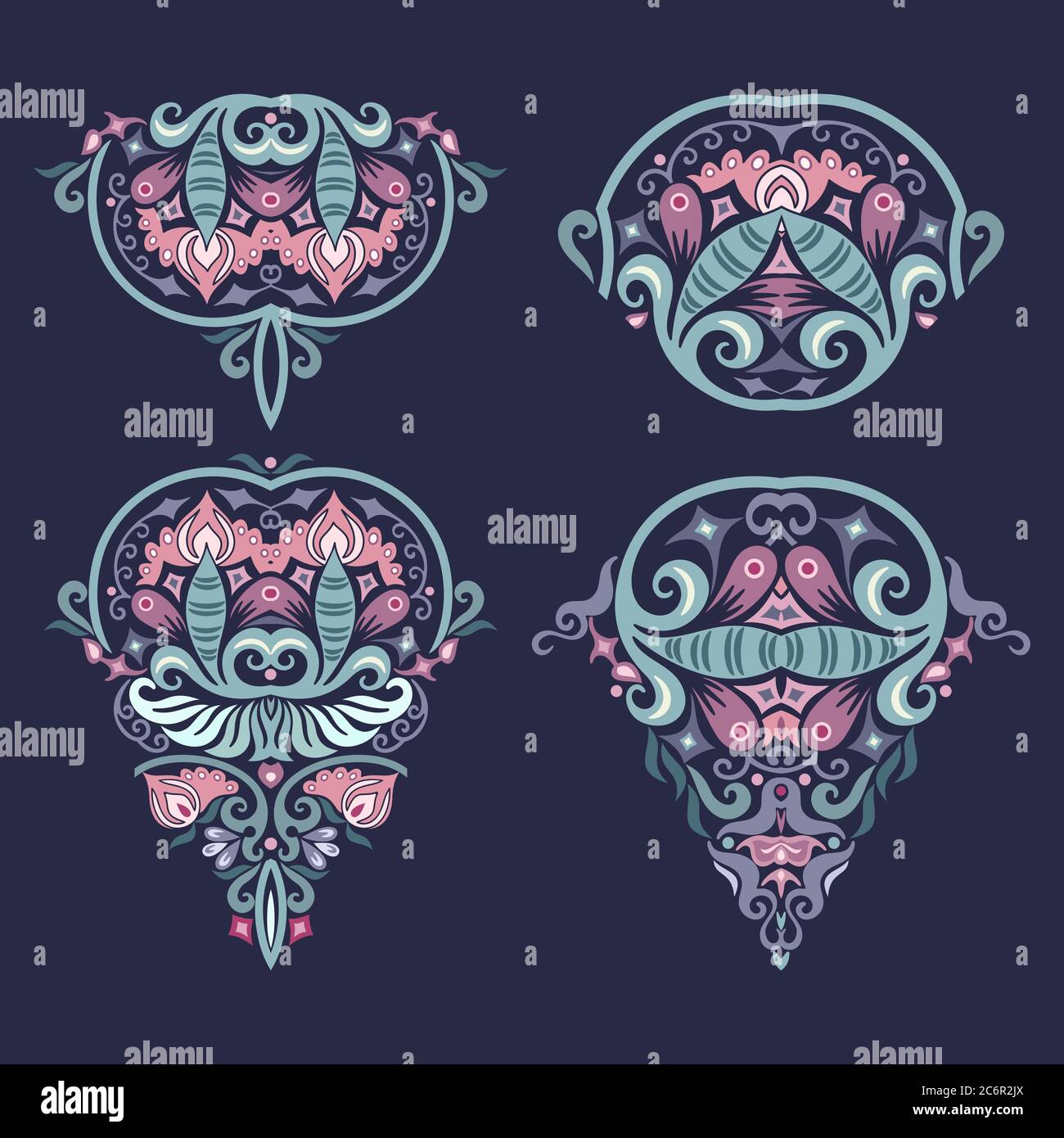 Vector ornamental nature vintage design elements Stock Vector Image ...