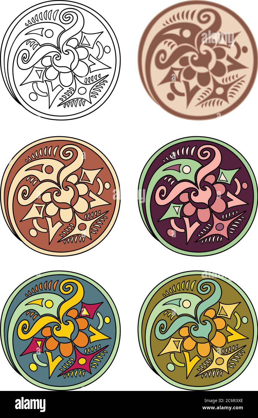 Vector set of circles with floral elements Stock Vector Image & Art - Alamy