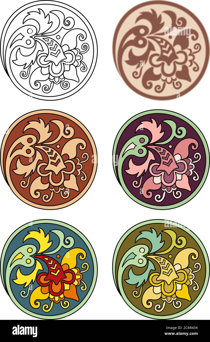 Vector set of circles with floral elements Stock Vector Image & Art - Alamy