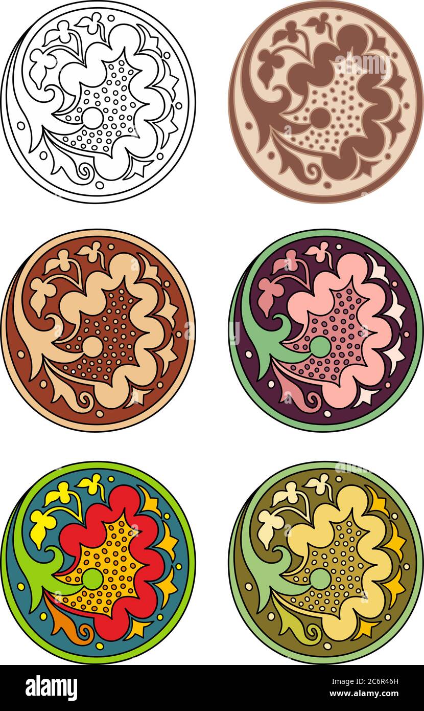 Vector set of circles with floral elements Stock Vector Image & Art - Alamy