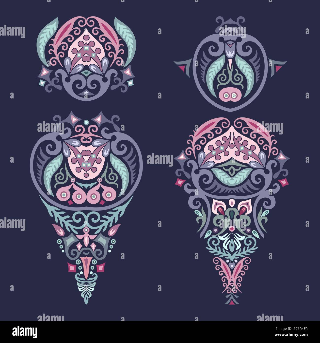 Vector ornamental nature vintage design elements Stock Vector Image ...