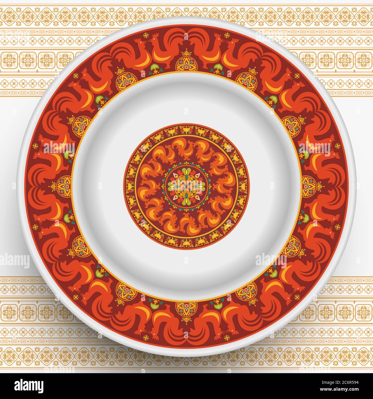 Vector plate with abstract decorative ornament Stock Vector Image & Art