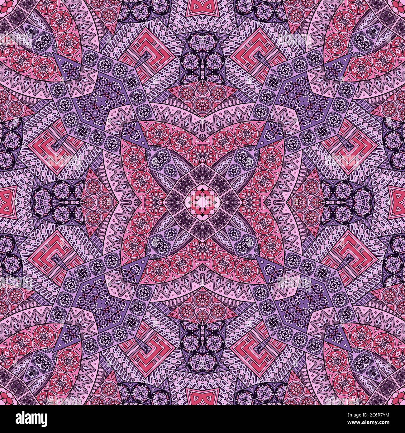 Vector abstract ethnic hand drawn seamless pattern Stock Vector Image ...