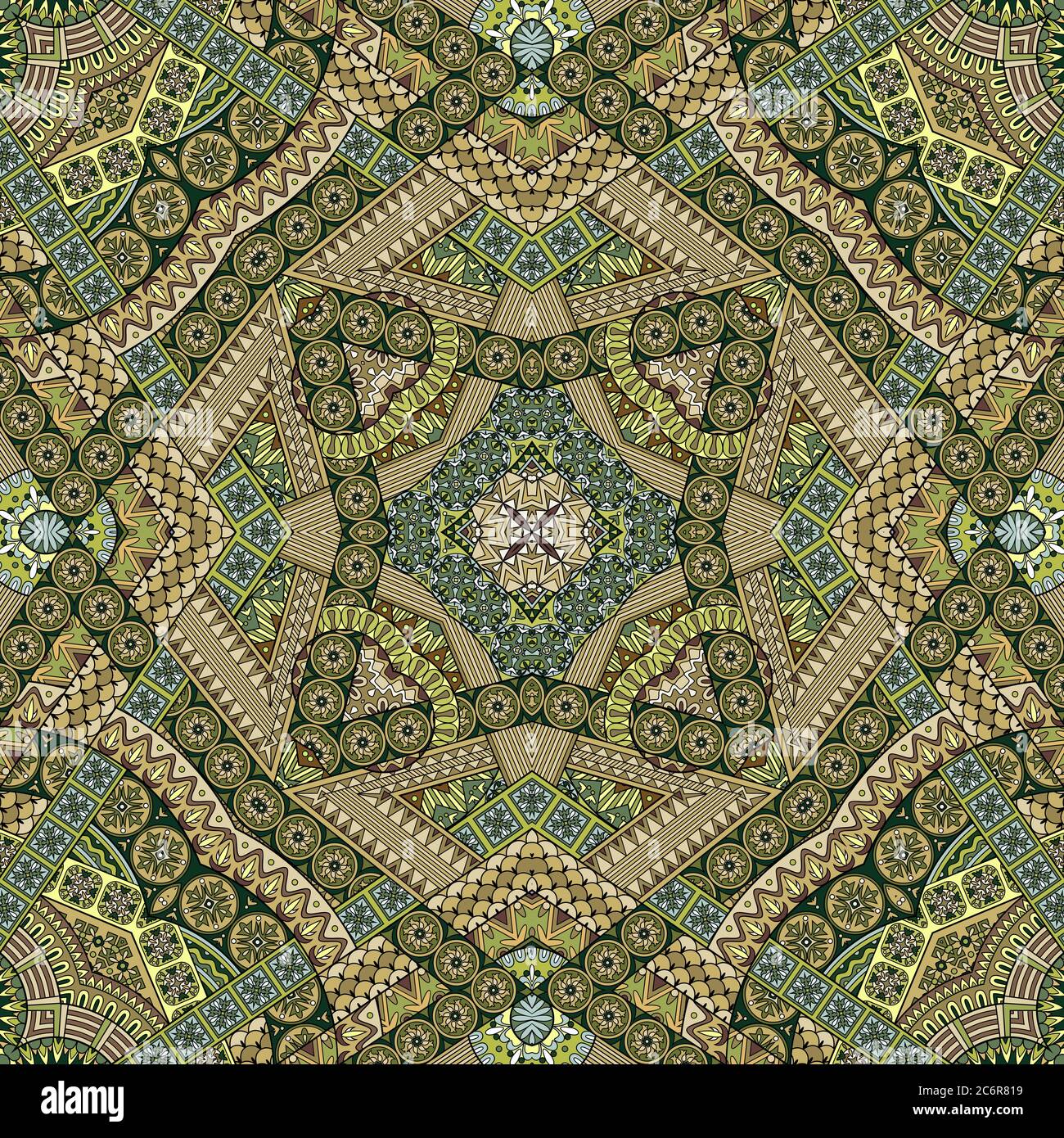 Vector abstract ethnic hand drawn seamless pattern Stock Vector Image ...