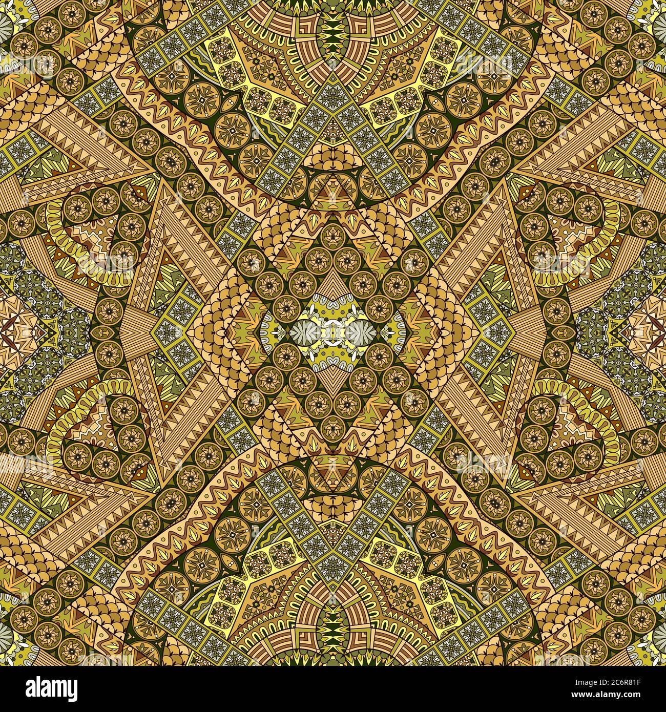Vector abstract ethnic hand drawn seamless pattern Stock Vector Image ...