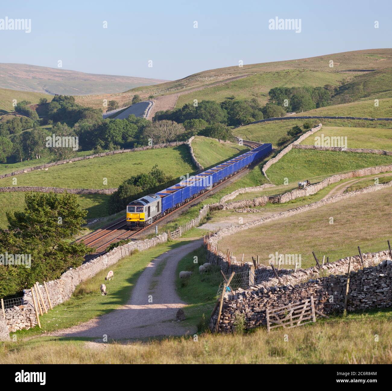 Dc rail freight class 60 locomotive 60046 on the scenic settle to