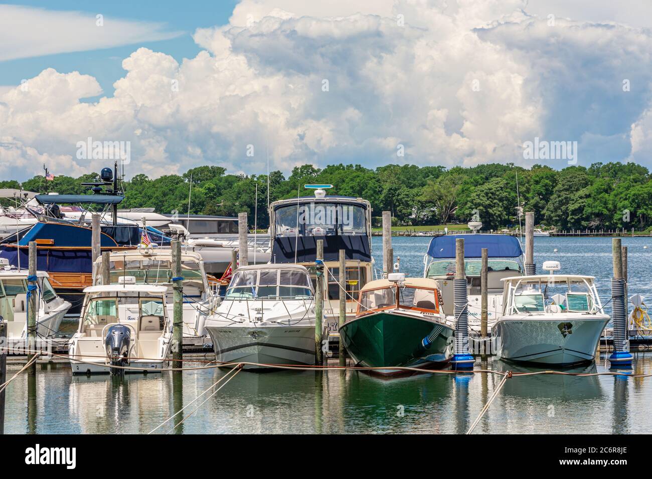 boats in a marina in Sag Harbor, NY Stock Photo Alamy