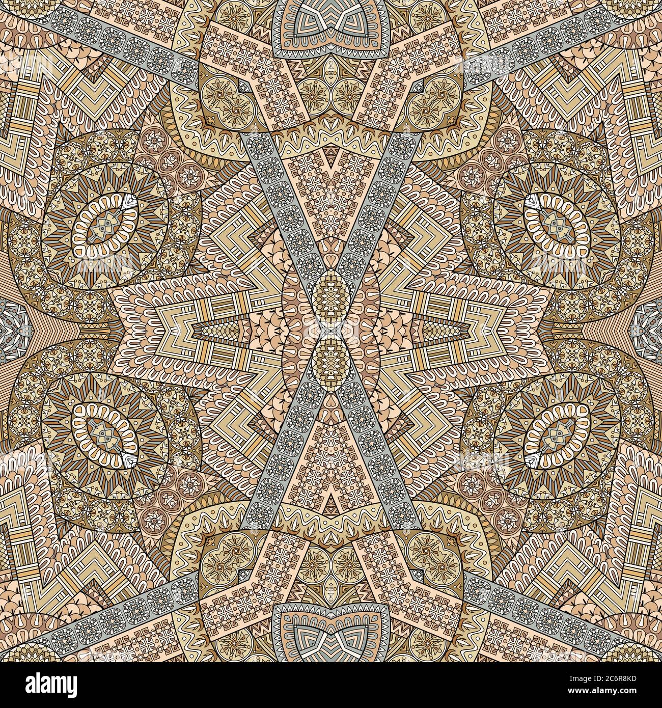 Vector abstract ethnic hand drawn seamless pattern Stock Vector Image ...
