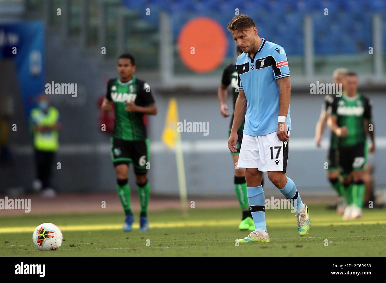 Rome Italy July 11 2020 Ciro Immobile Lazio In Action During The Italian Serie A Soccer Match Ss Lazio And Sassuolo At Olympic Stadium In Rome On 11 07 2020 Stock Photo Alamy