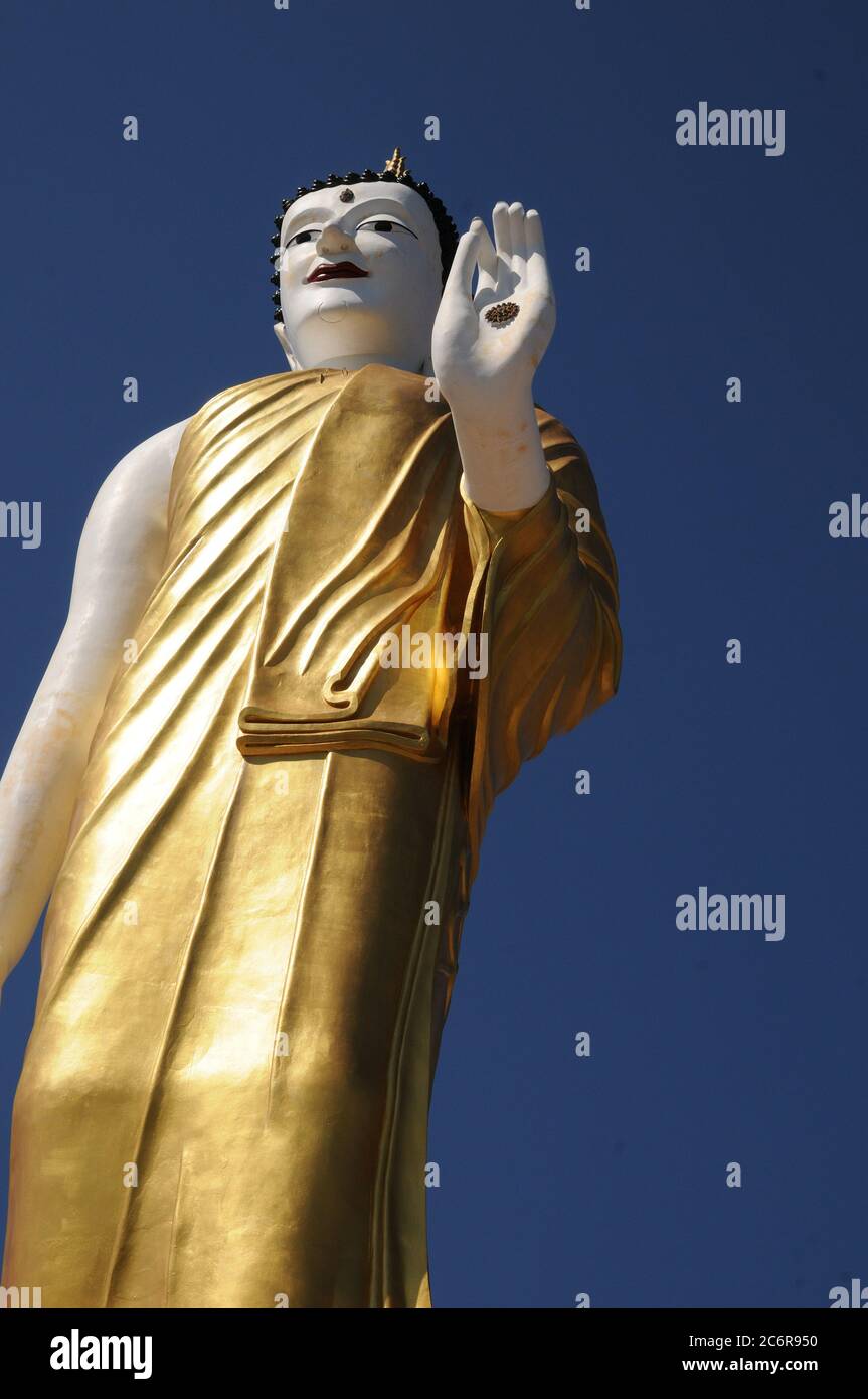 Statue of the Buddha at Wat Phra That Doi Kham, Chiang Mai, Thailand Stock Photo