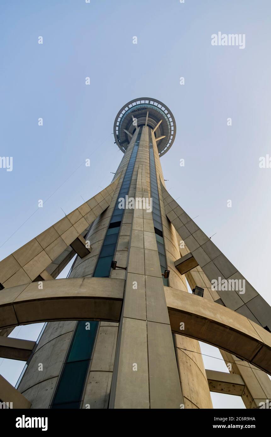 Looking up the Macau Tower at Macao, China Stock Photo - Alamy