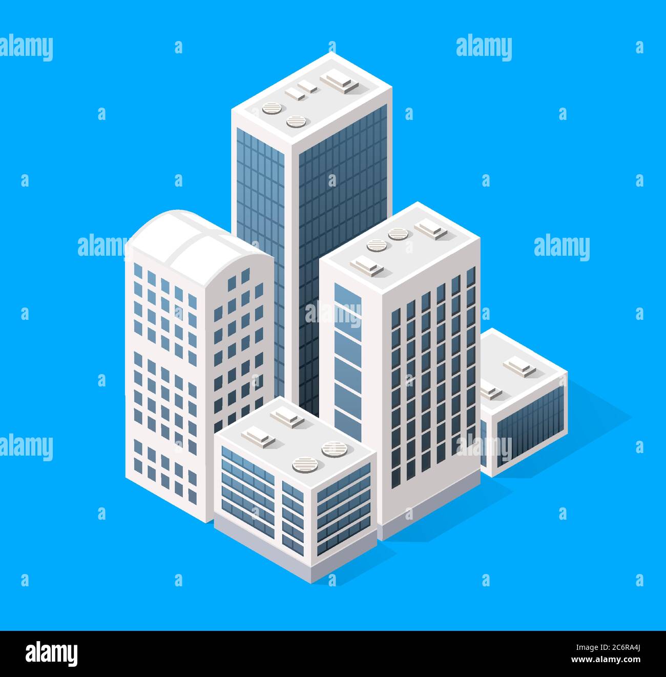Cityscape design elements with isometric building Stock Vector Image ...