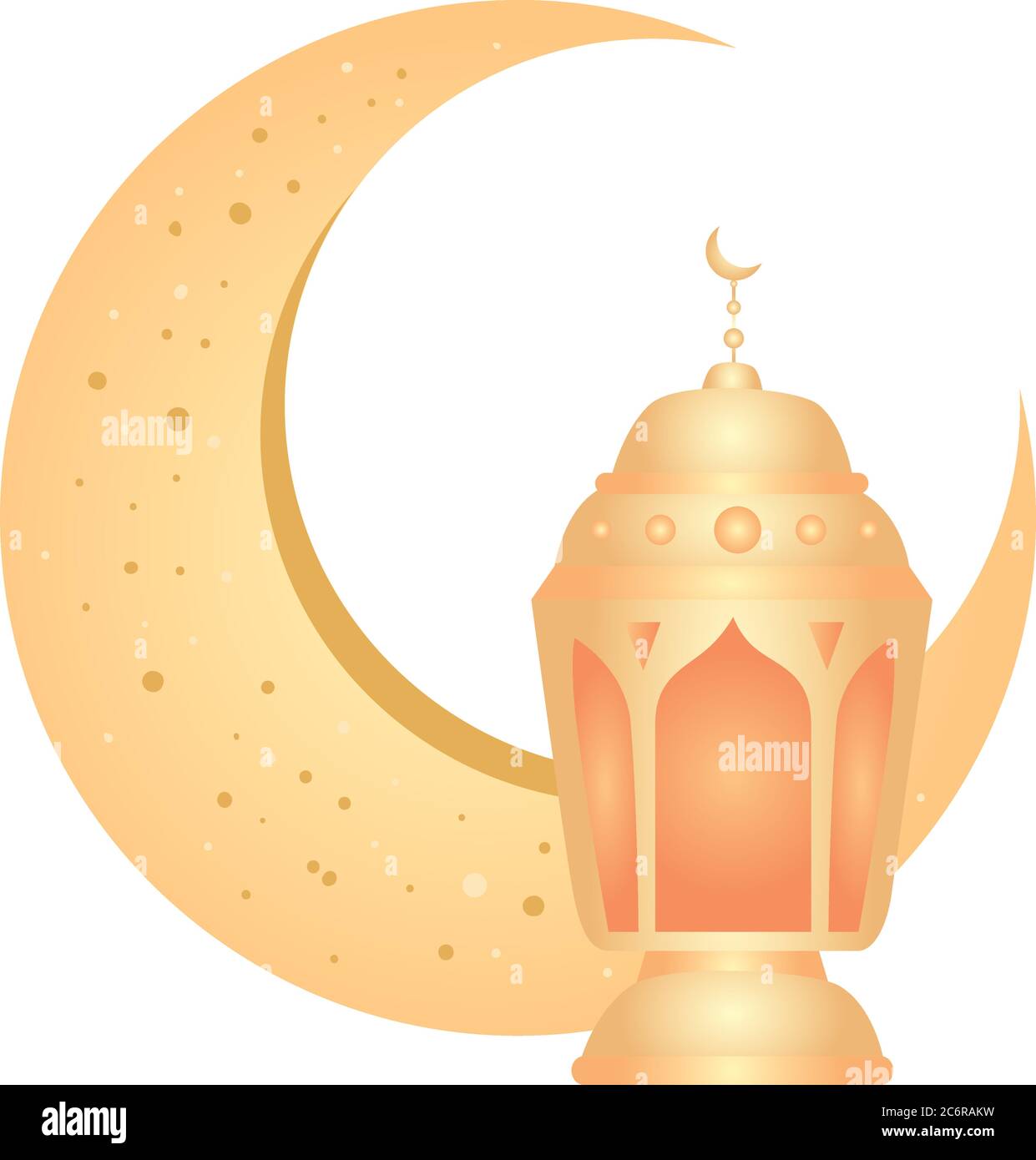 crescent moon golden hanging on white background Stock Vector Image ...
