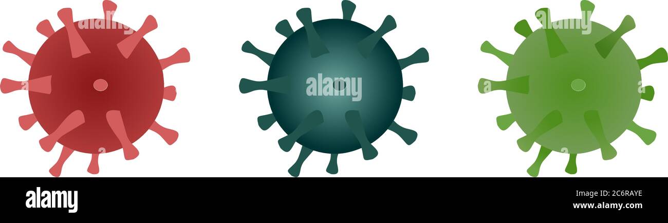 Coronavirus Bacteria Cell Icon Stock Vector