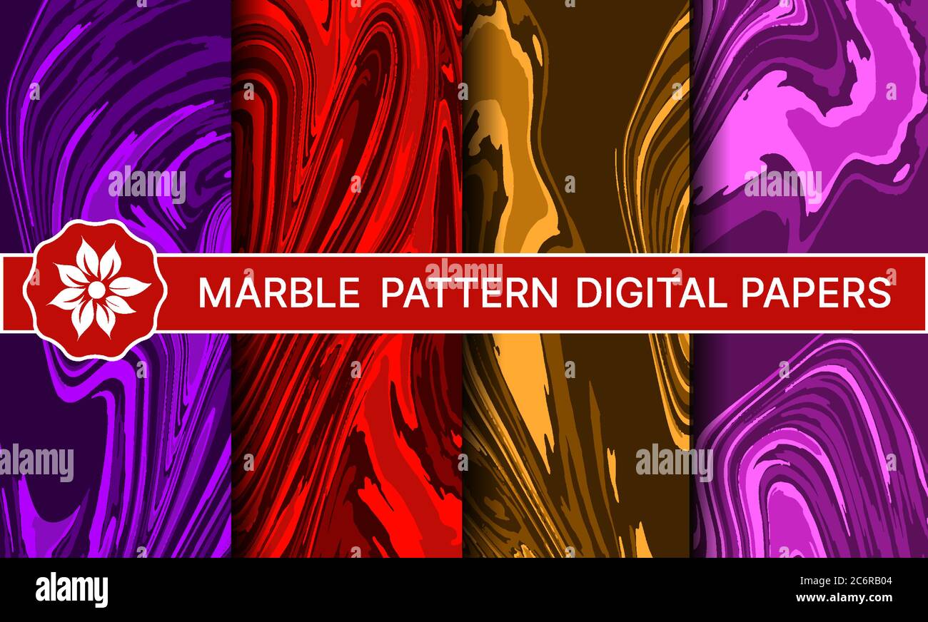 Abstract marble pattern set of backgrounds Stock Vector