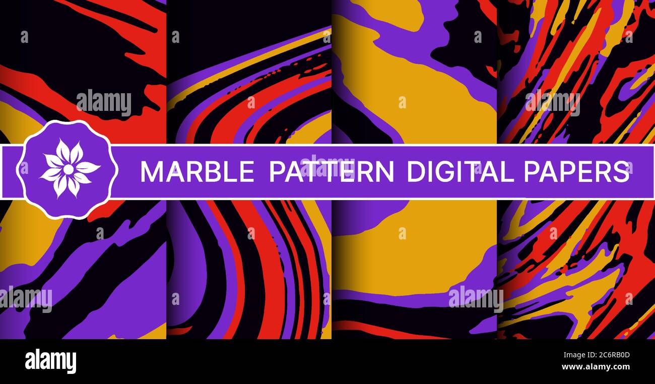 Abstract marble pattern set of backgrounds Stock Vector