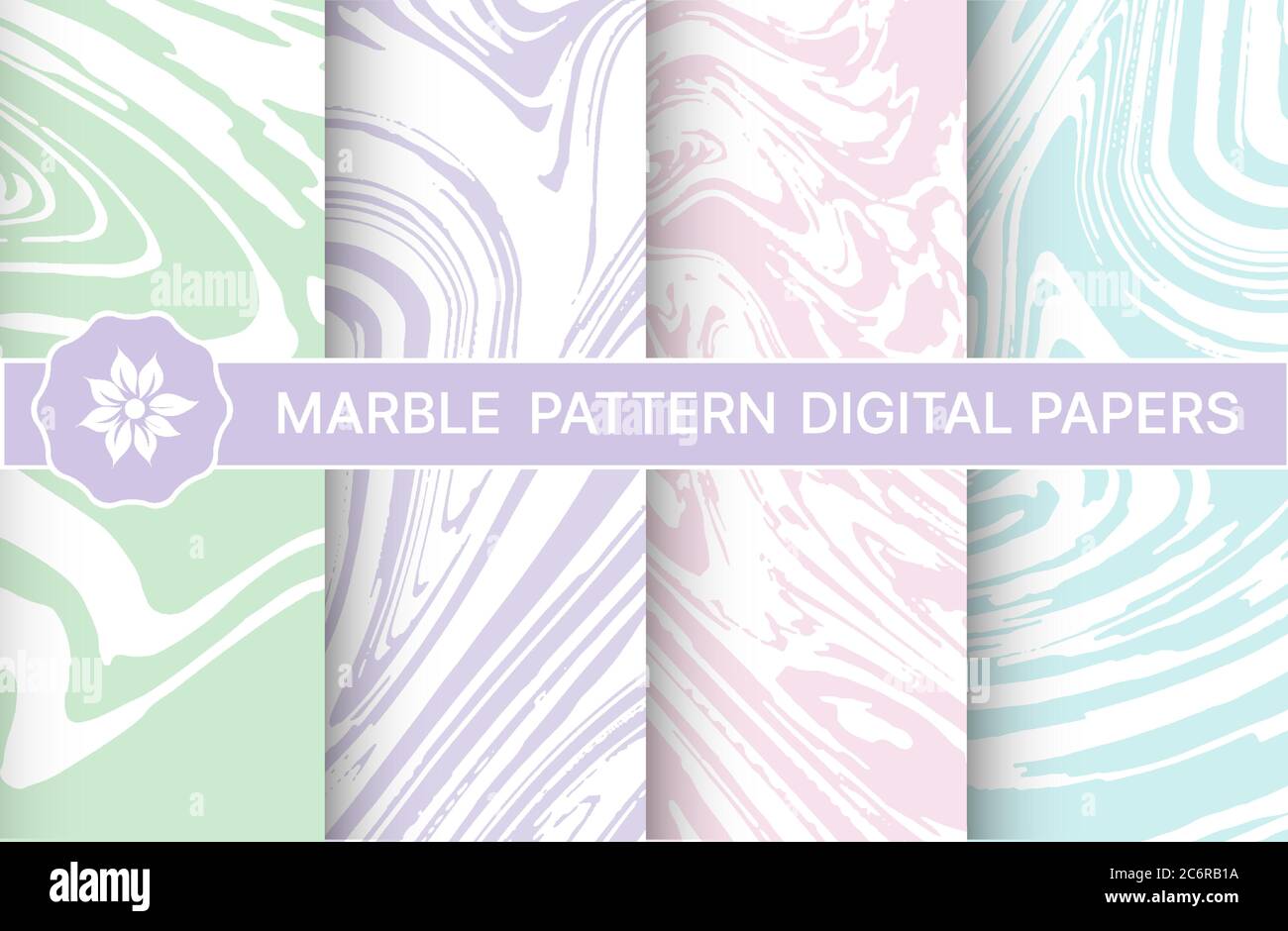 Abstract marble pattern set of backgrounds Stock Vector