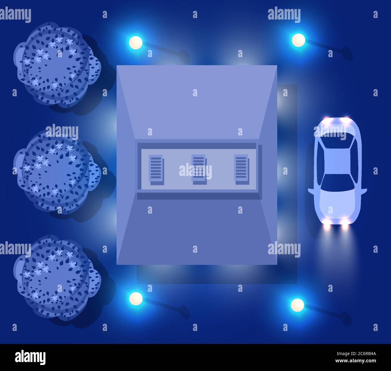 Ultraviolet building map top view city electric Stock Vector Image
