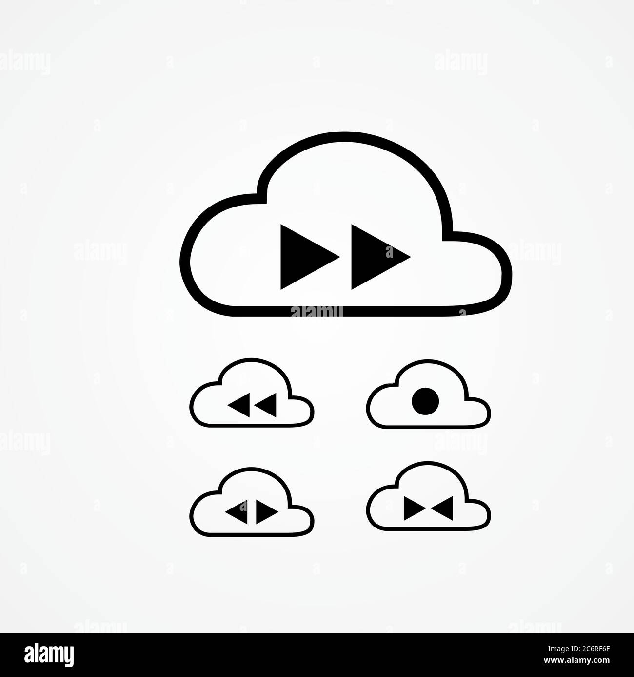 cloud music data storage vector illustration. music button on cloud ...