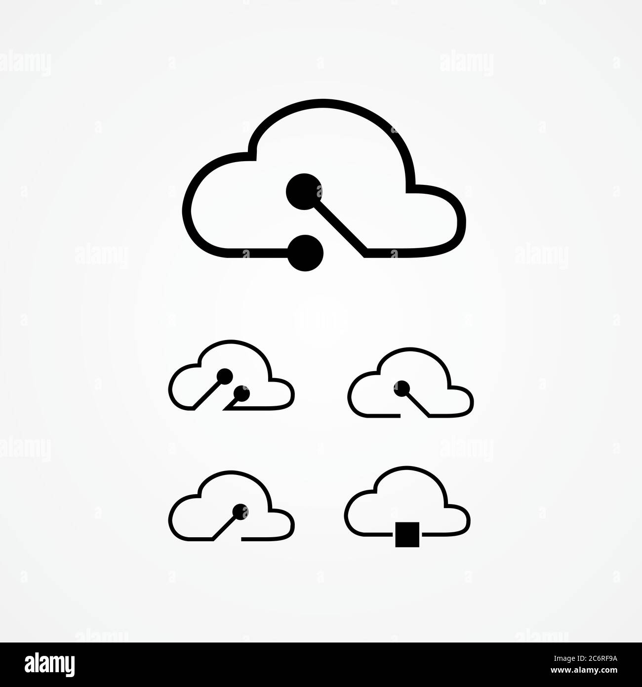 universal cloud tech circuit illustration. suitable for anything activities, such as social, business, and technology purpose Stock Vector