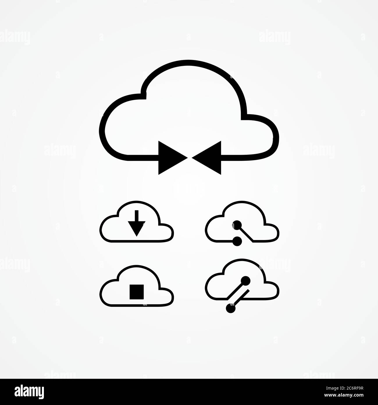 cloud computing vector illustration. transfer, sharing, upload and ...
