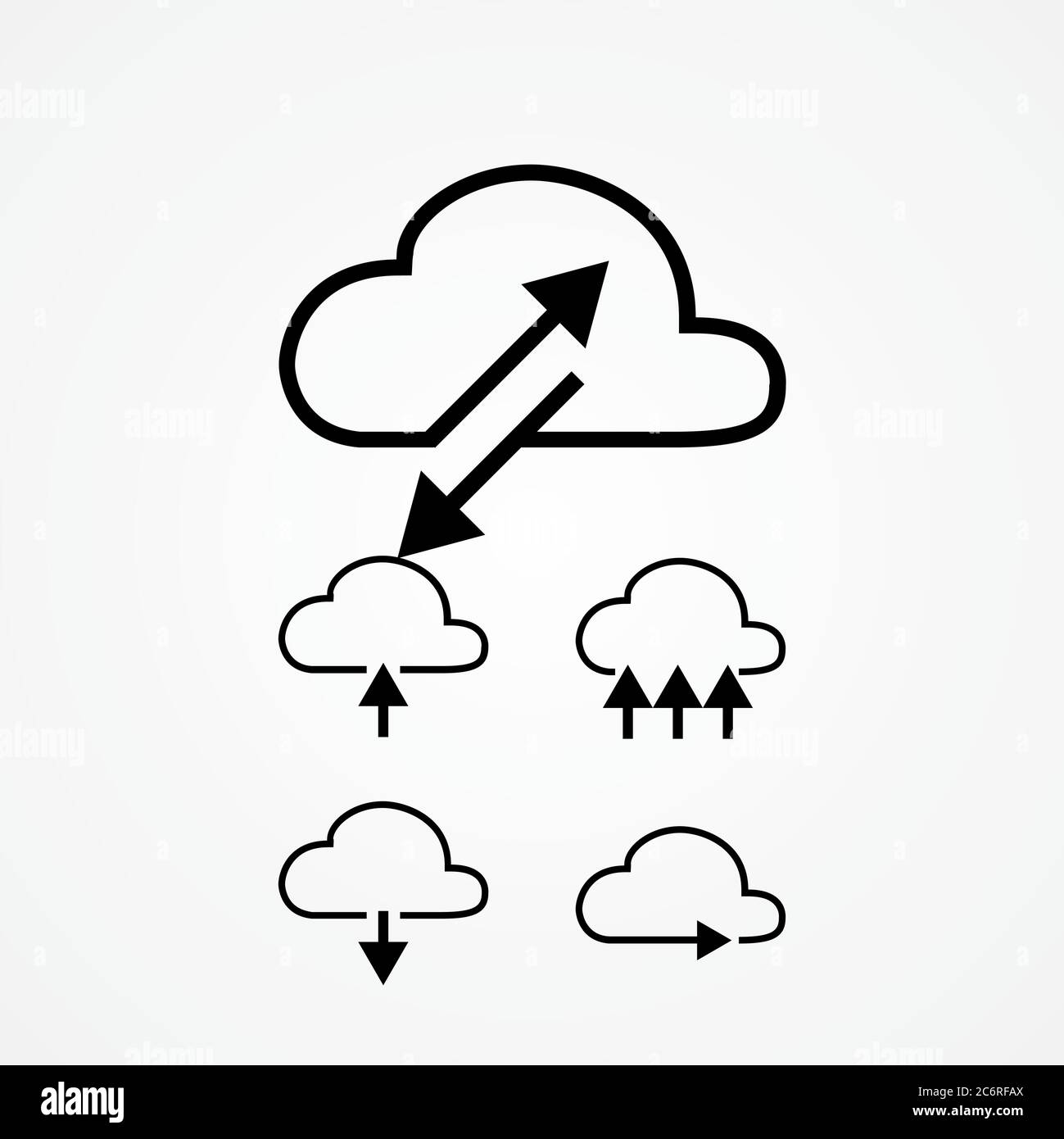 cloud computing vector illustration. transfer, sharing, upload and download via cloud storage. Stock Vector