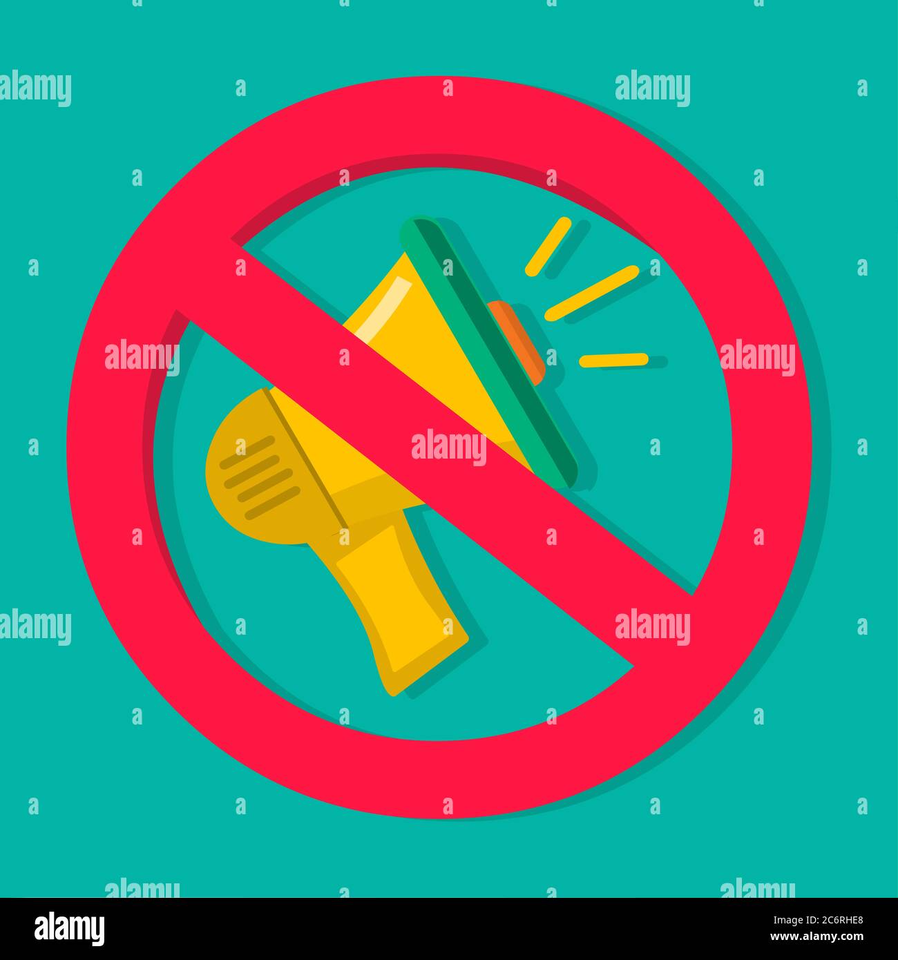 no sound warning symbol isolated vector illustration Stock Vector Image ...