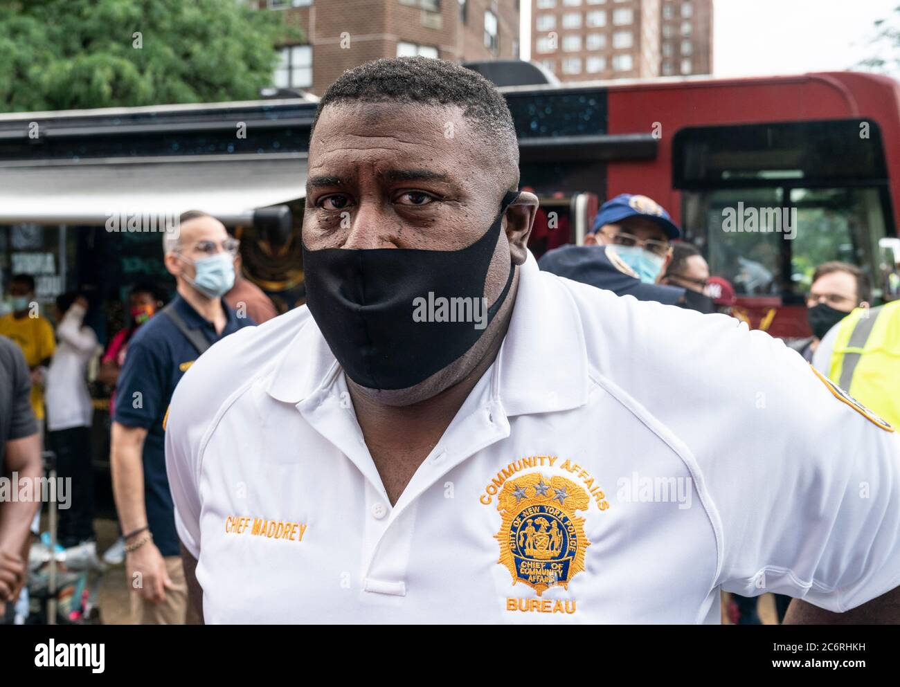 New York, NY - July 11, 2020: NYPD Chief Jeffrey Maddrey attends Occupy the Corner rally in East Harlem in response on gun violence Stock Photo