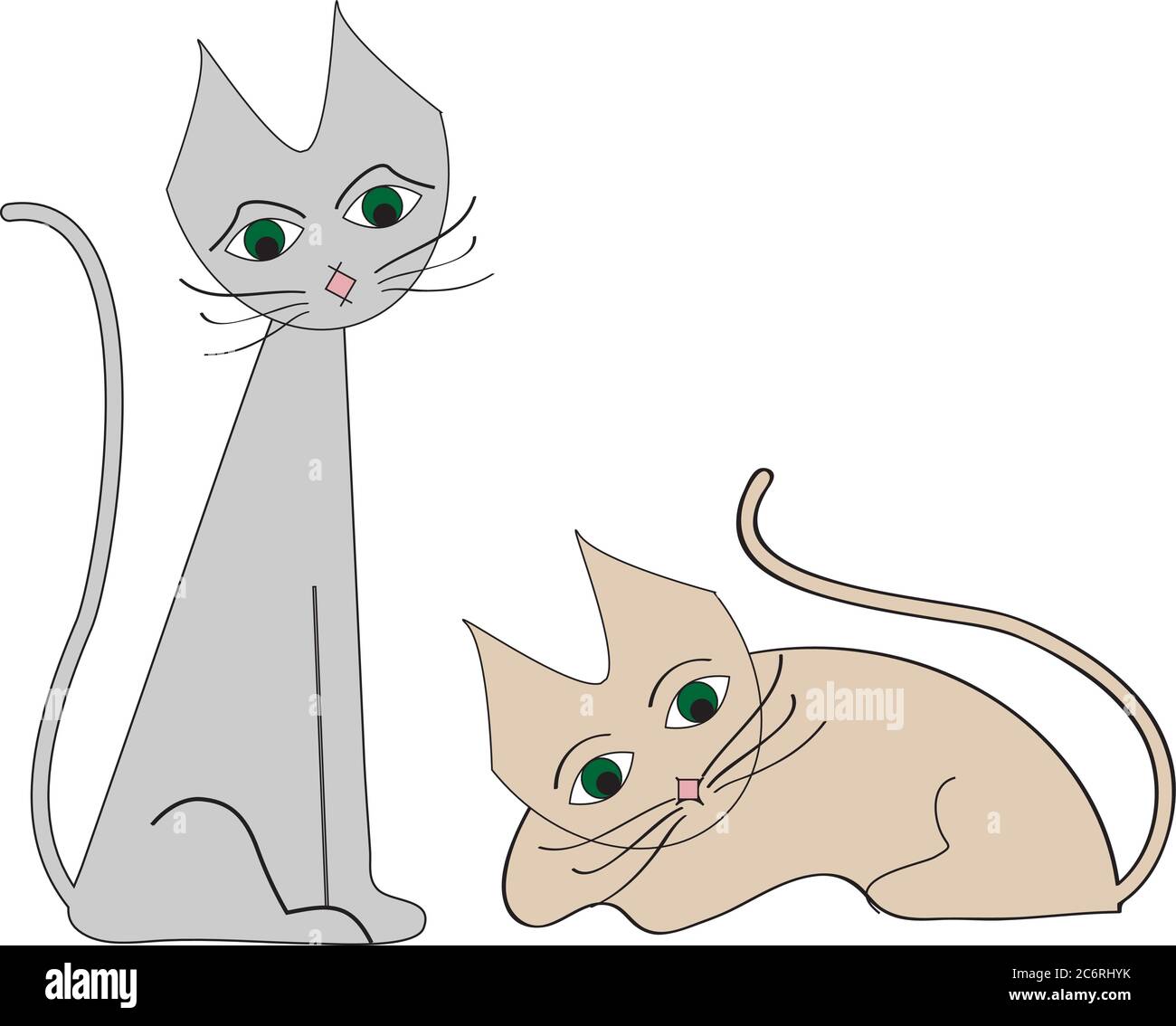 Gray and brown cats Stock Vector Image & Art - Alamy