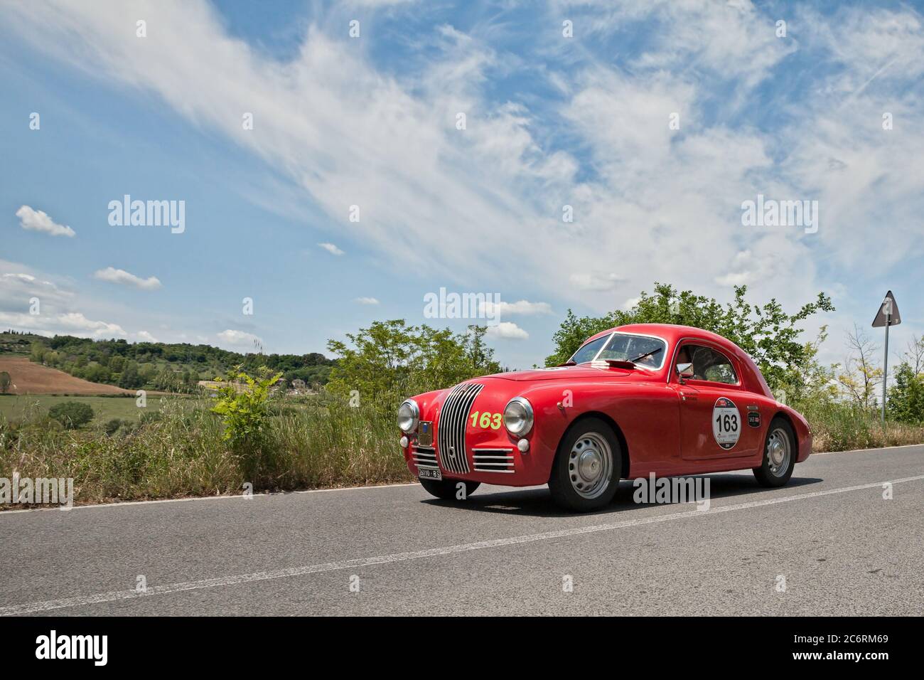 Vintage Fiat 1100 S Berlinetta 'Gobbone' (1948) in classic car race Mille Miglia, on May 17, 2014 in Colle di Val d'Elsa, Tuscany, Italy Stock Photo